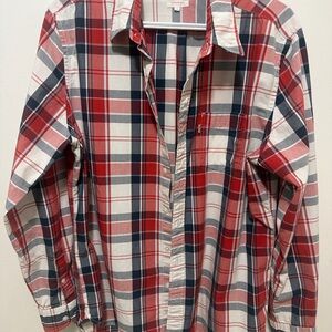 Levi's Red, Navy & White Plaid Casual Button-Down Shirt